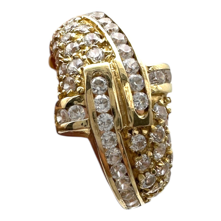 18 Karat Yellow Gold, 1.30ct Diamond Dome Band Ring