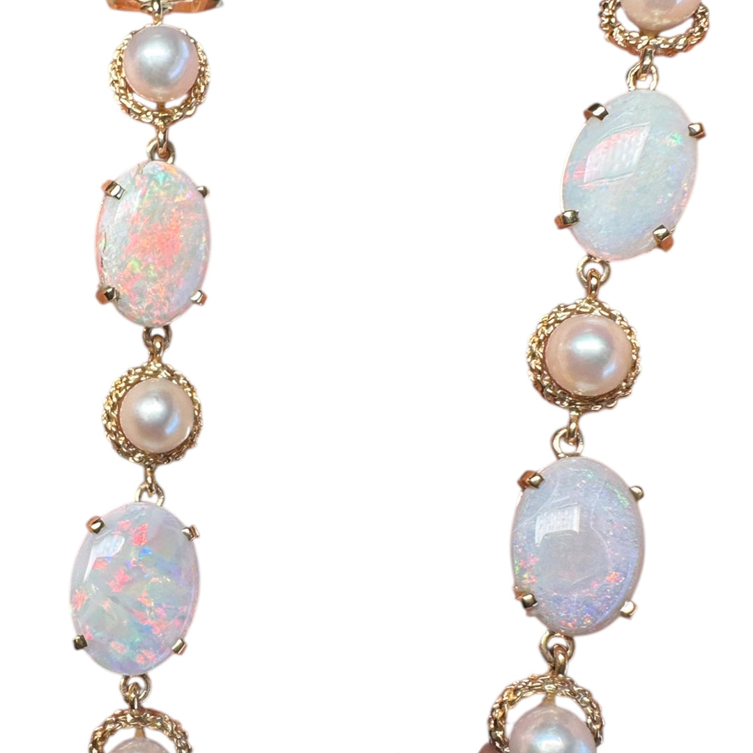 14 karat 30-Carat, Opal Necklace and Earrings Set