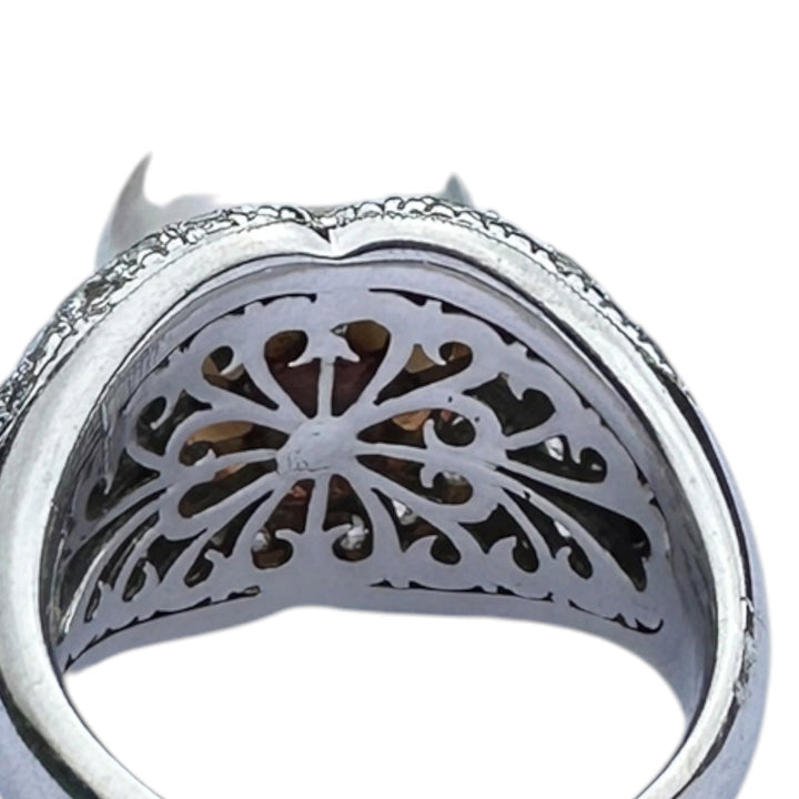 12 mm White South Sea Pearl & 1.80 CTW Pavé Diamond Cocktail Ring