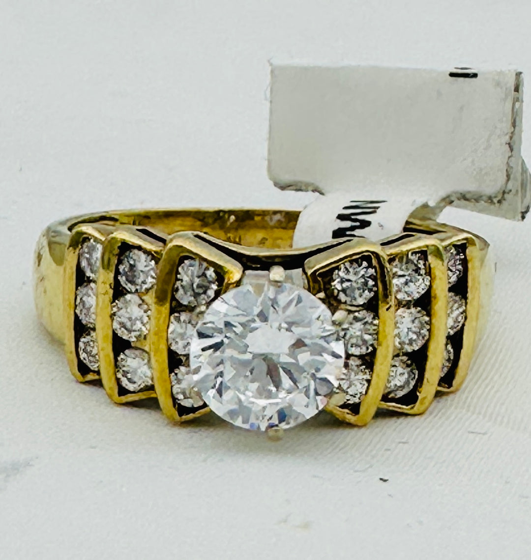 14 karat yellow, gold solitaire, diamond ring .50 carat