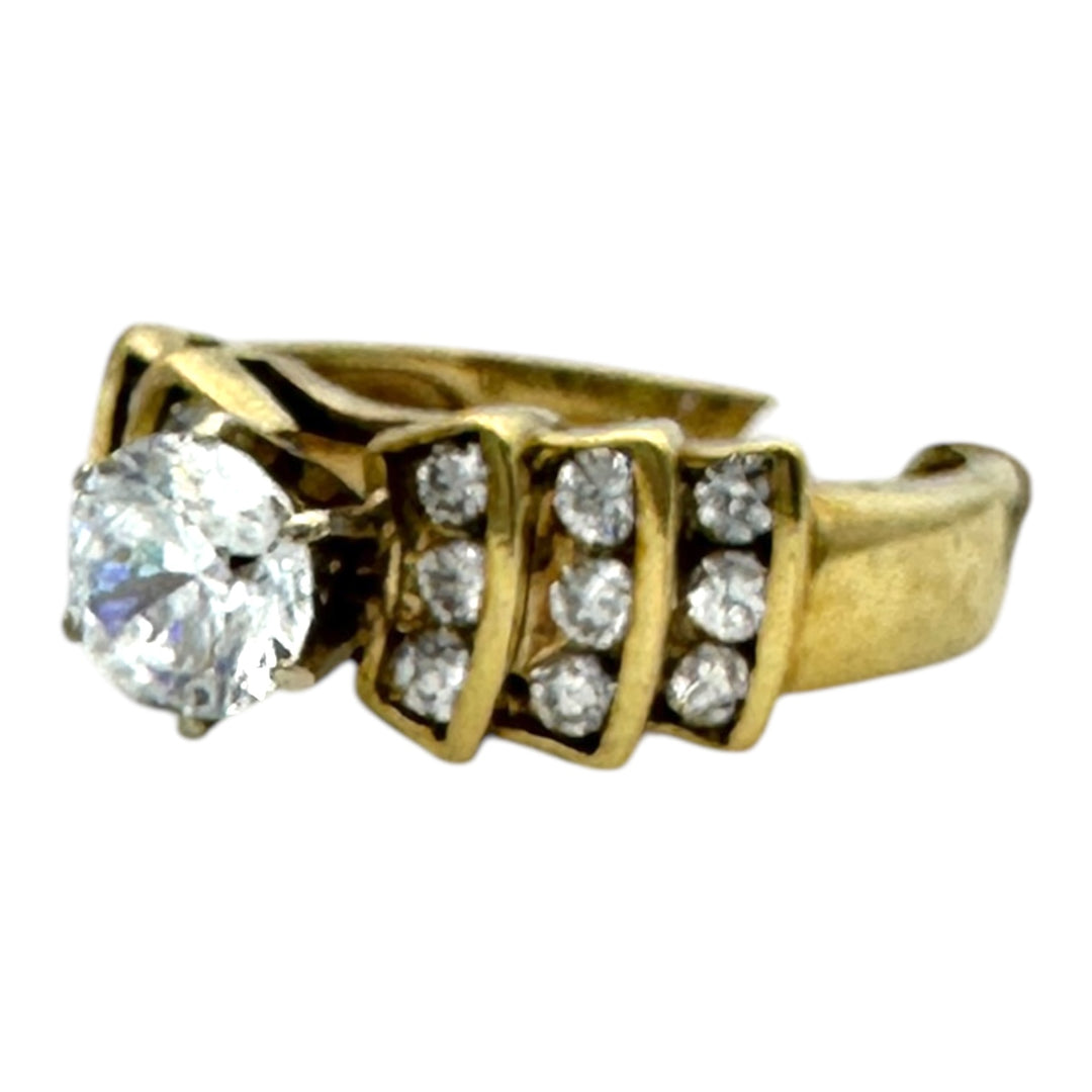 14 karat yellow, gold solitaire, diamond ring .50 carat