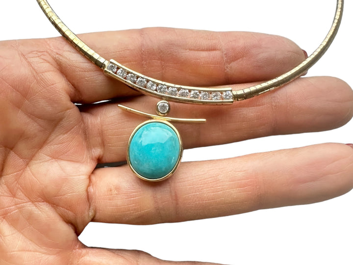 Omega Turquoise Drop Necklace 925 Sterling silver