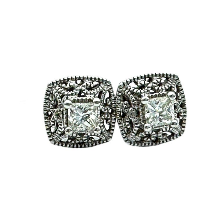 .35 ct Princess Lacy Diamond Stud Earrings