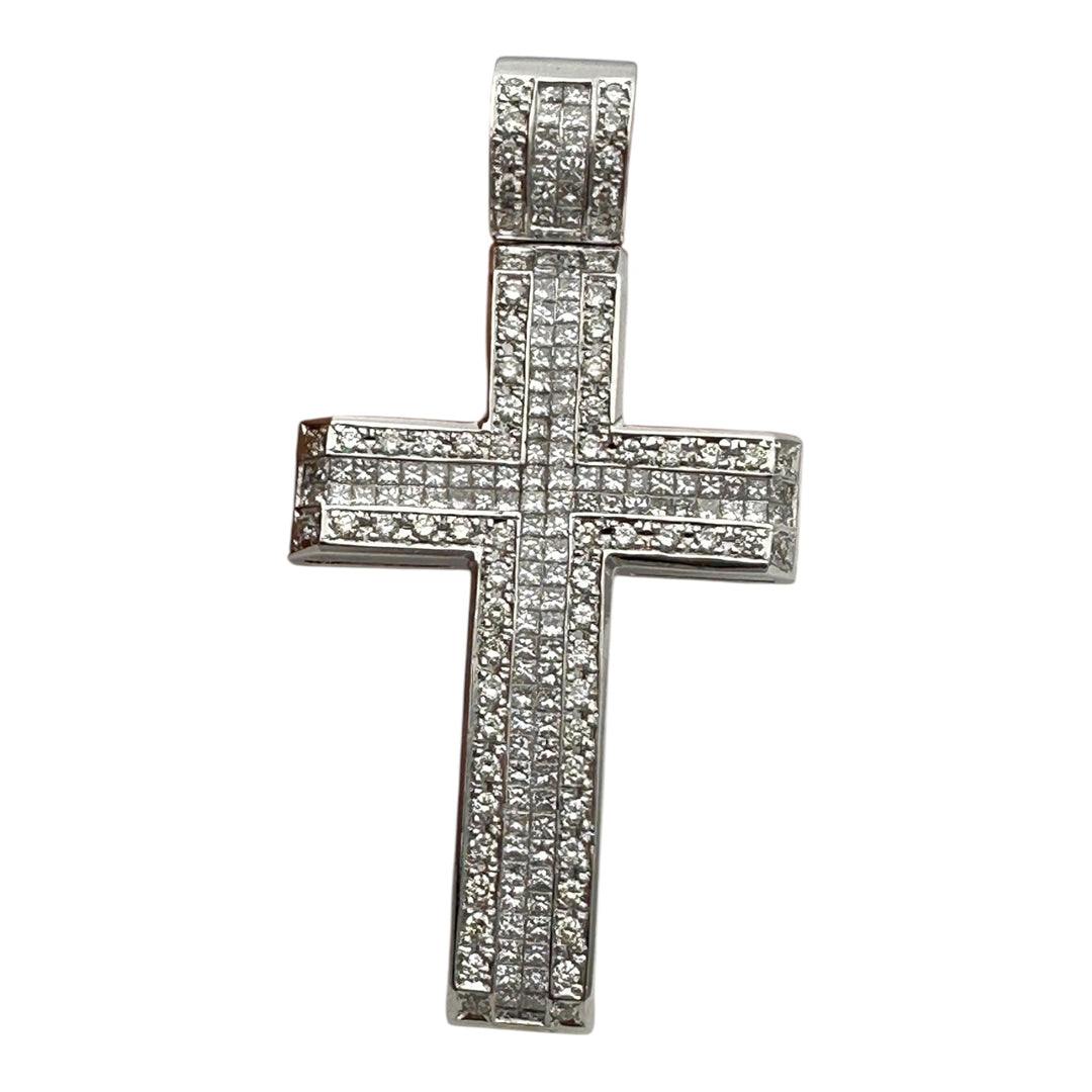 7ct Diamond Cross Pendant 18 Karat, VS F/G Quality Sparkle