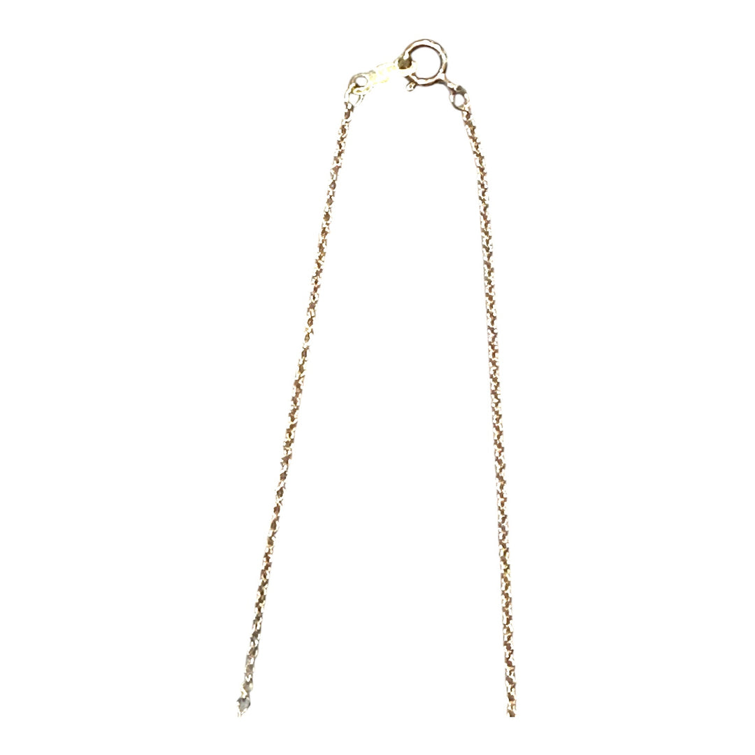 14K Yellow Gold 5.75mm Natural Black Akoya Pearl Chain Necklace AAA Iridescent