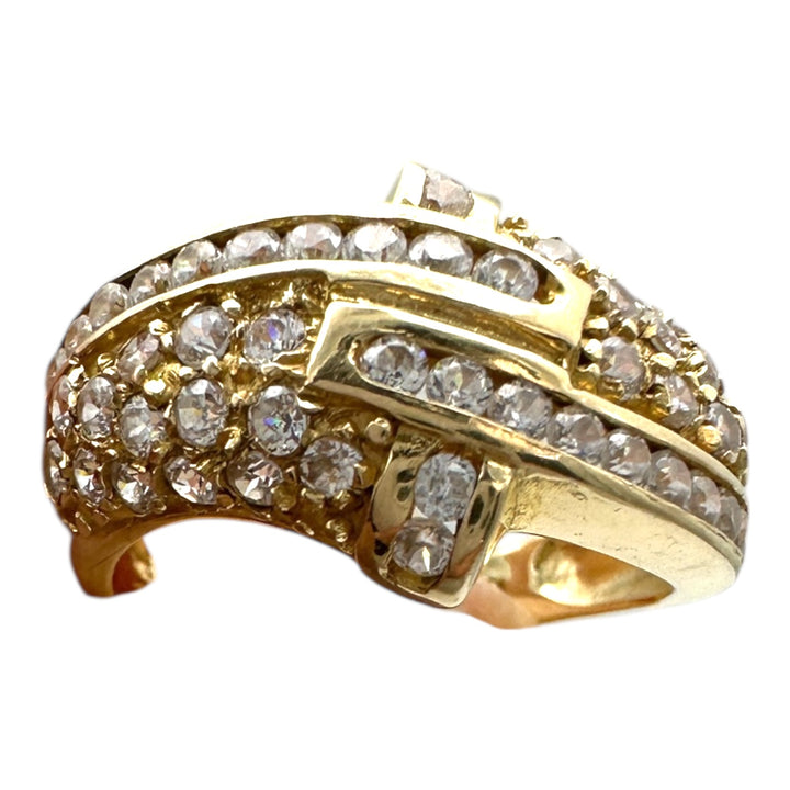 18 Karat Yellow Gold, 1.30ct Diamond Dome Band Ring