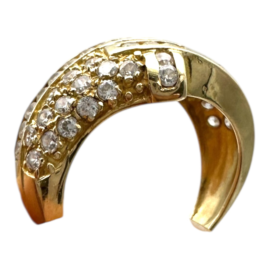 18 Karat Yellow Gold, 1.30ct Diamond Dome Band Ring