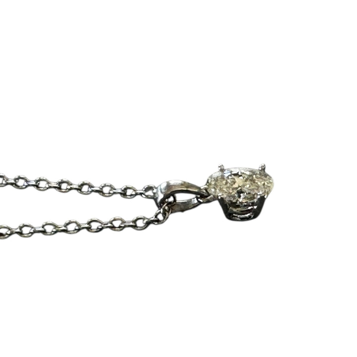 14karat .74 ct Certified Diamond Pendant and White Gold Chain