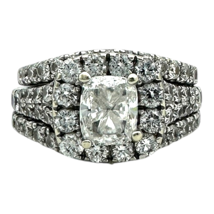 Neil Lane, 2/1/6 carat t.w. 3-Band Cushion Cut Engagement Ring