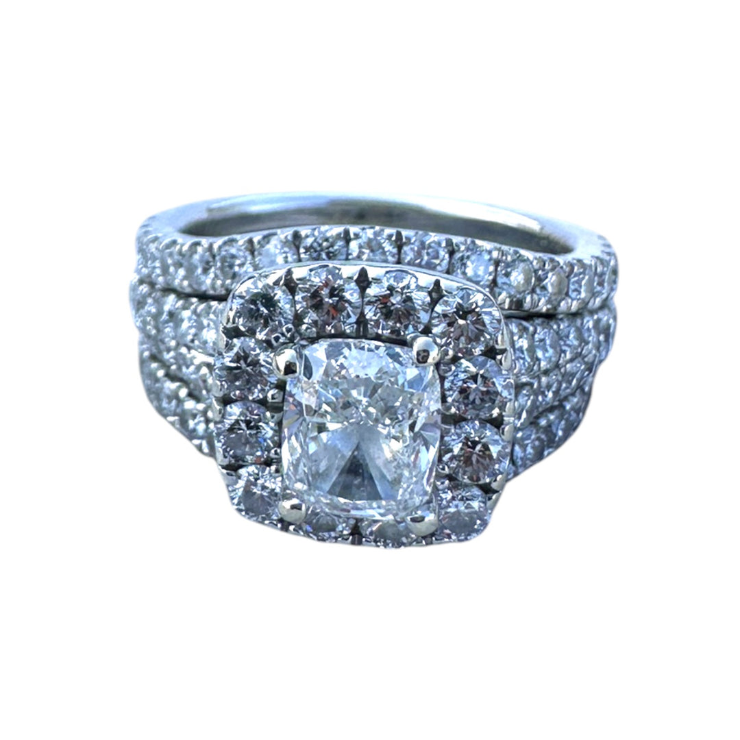 Neil Lane, 2/1/6 carat t.w. 3-Band Cushion Cut Engagement Ring