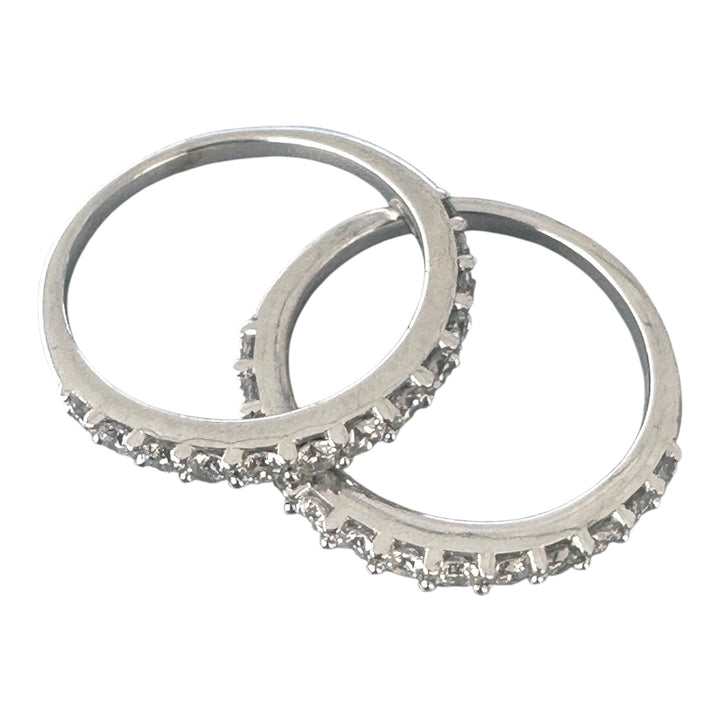 Two stackable diamond bands, 1.50 carat total weight 14 karat white gold