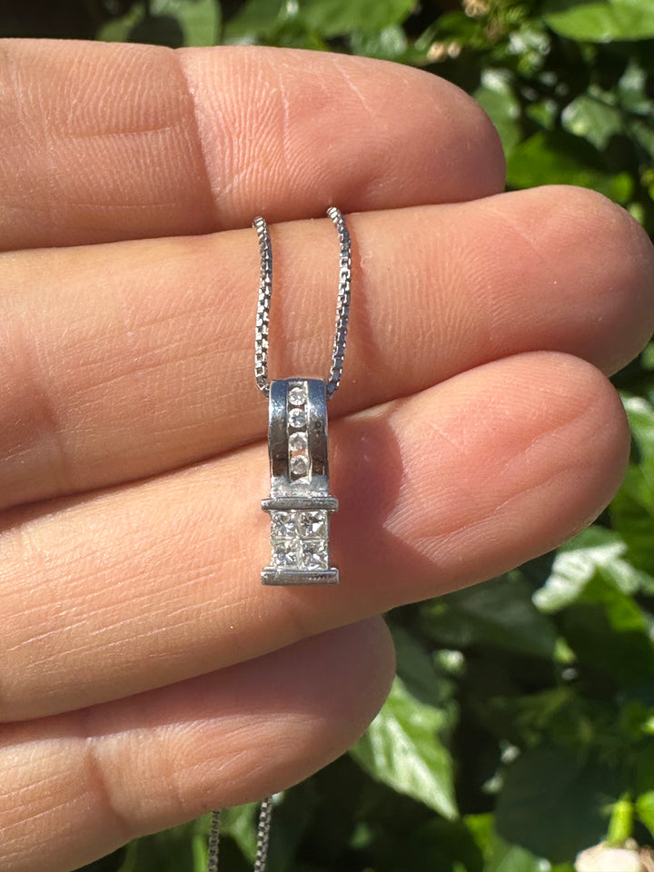 14Kt Princess Diamond Pendant .60 Ct