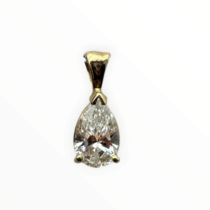 Certified 1.83 Carat Pear Shaped Diamond Solitaire Pendant SI1, E color 14 karat