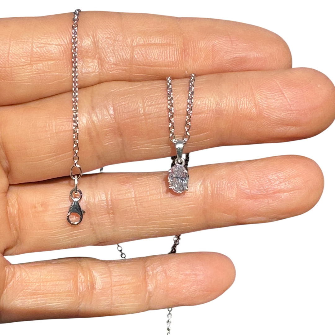 14karat .74 ct Certified Diamond Pendant and White Gold Chain