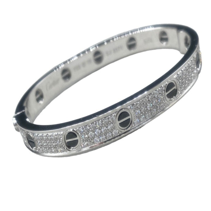 18K Diamond Bracelet 2.00 Black Ceramic Screws White Gold