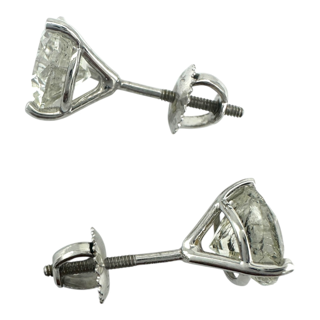 3.01 ct Diamond Studs, Natural Martini Settings