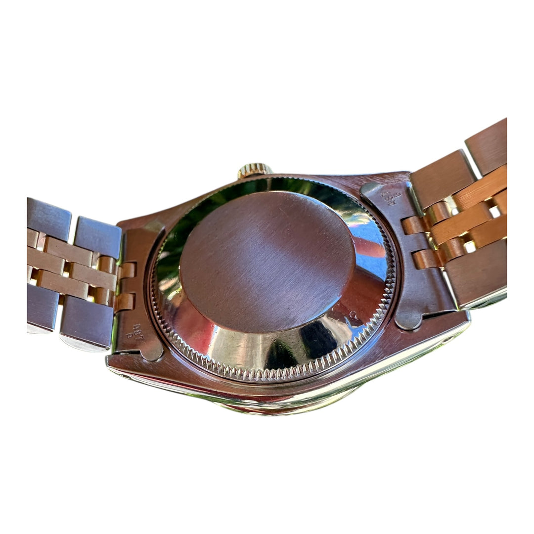 18 karat 2-Tone Rolex Datejust 31 mm Watch 4ctw Diamond Pave Dial and Bezel