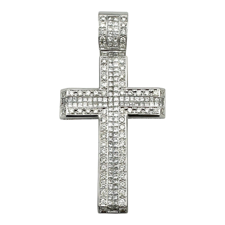 7ct Diamond Cross Pendant 18 Karat, VS F/G Quality Sparkle