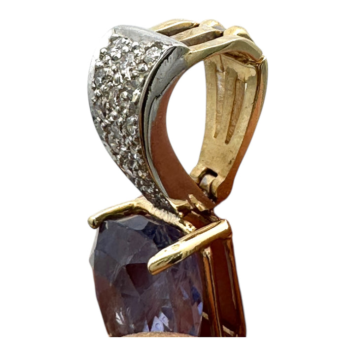 Certified 8.13 carat, Sri Lanka cushion blue sapphire, diamond enhancer pendant