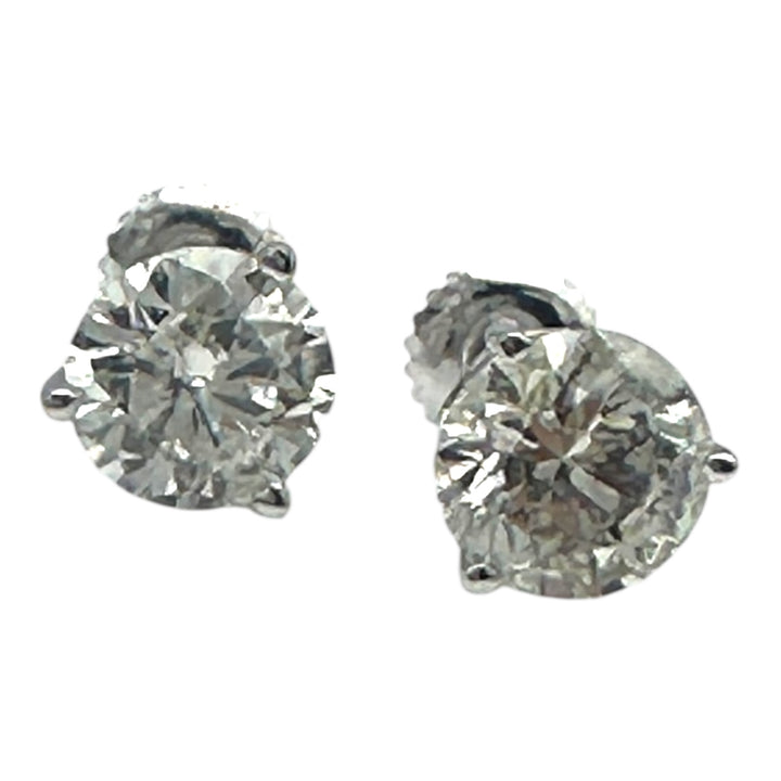 3.01 ct Diamond Studs, Natural Martini Settings