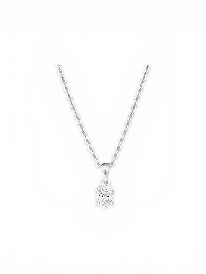 14karat .74 ct Certified Diamond Pendant and White Gold Chain