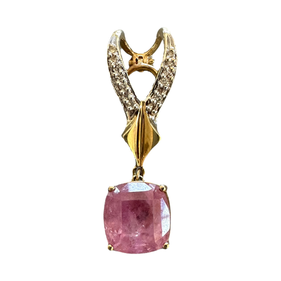 10.16ct Pink Sapphire, Cushion Pendant, Enhancer Untreated