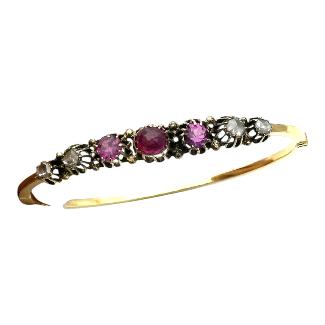 Vintage, 14 Karat Ruby Diamond Bracelet 1.35 Carat