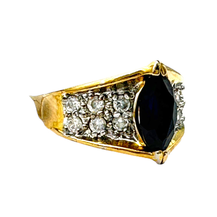 Genuine Sapphire Gold Electroplated Ring