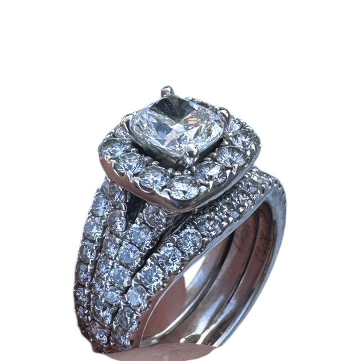 Neil Lane, 2/1/6 carat t.w. 3-Band Cushion Cut Engagement Ring