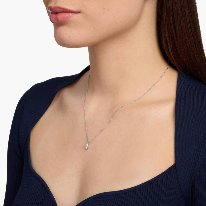 1.70 Carat Marquise Cut Natural Diamond Solitaire Pendant In 14K White Gold