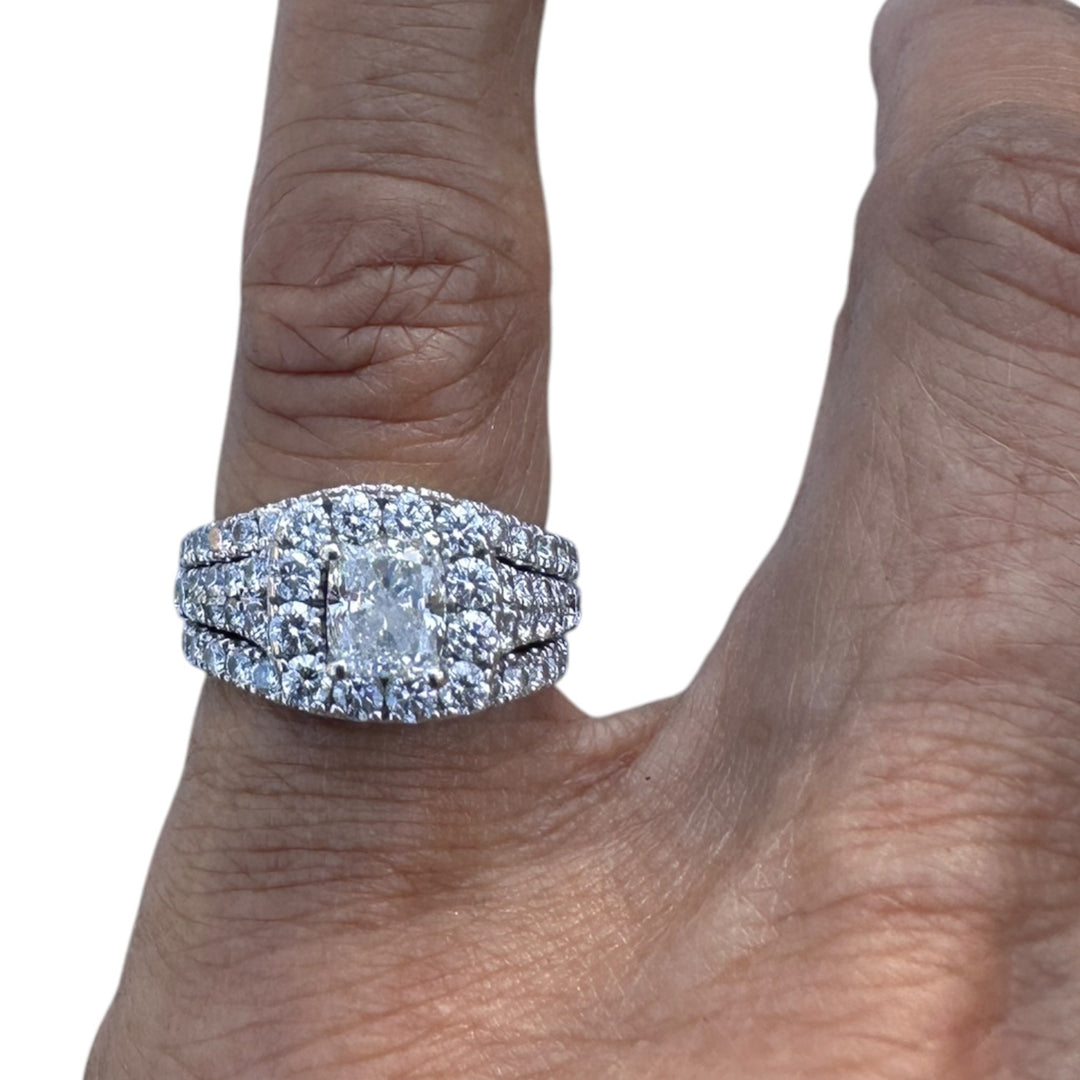 Neil Lane, 2/1/6 carat t.w. 3-Band Cushion Cut Engagement Ring