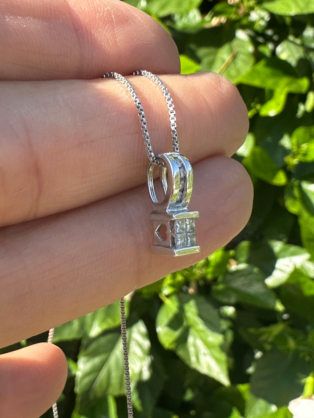 14Kt Princess Diamond Pendant .60 Ct