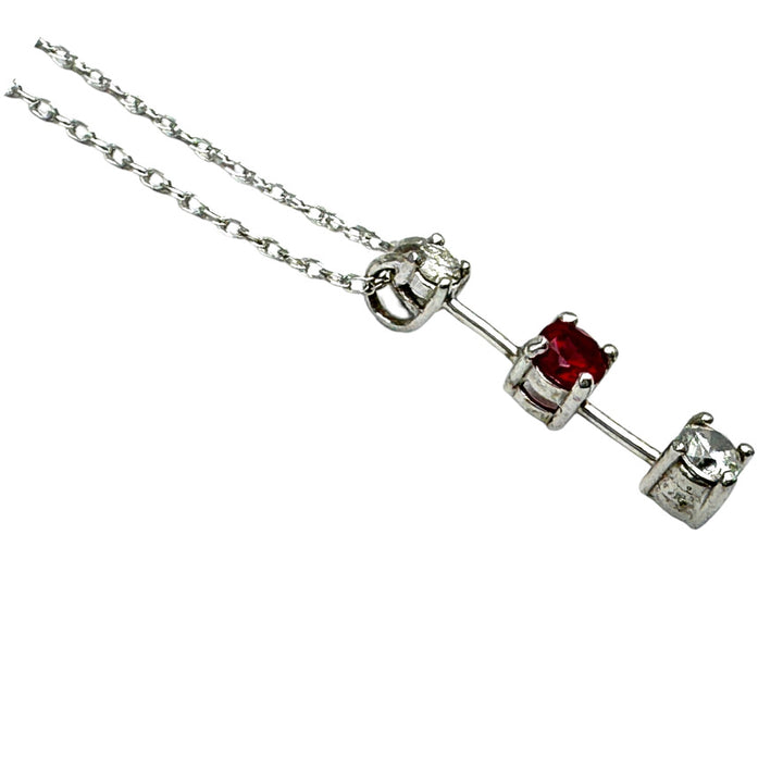 .53 ct Journey Ruby and Diamond Three Stone Pendant 14Kt White Gold