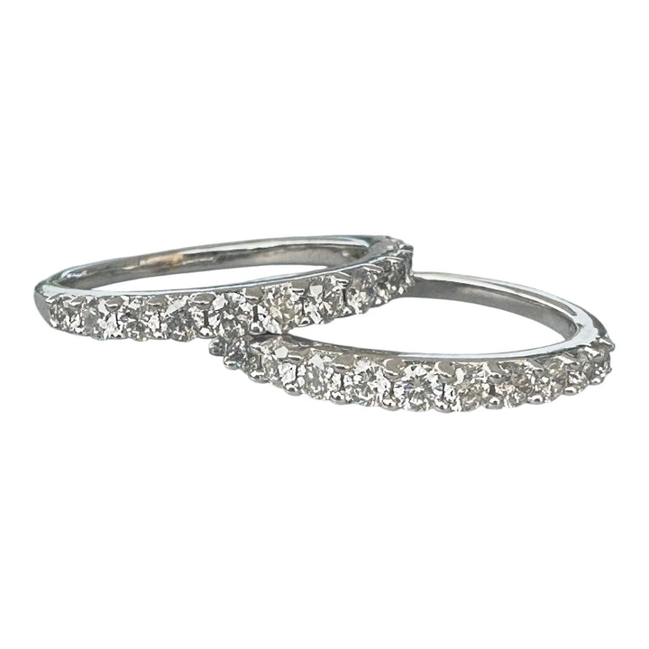 Two stackable diamond bands, 1.50 carat total weight 14 karat white gold