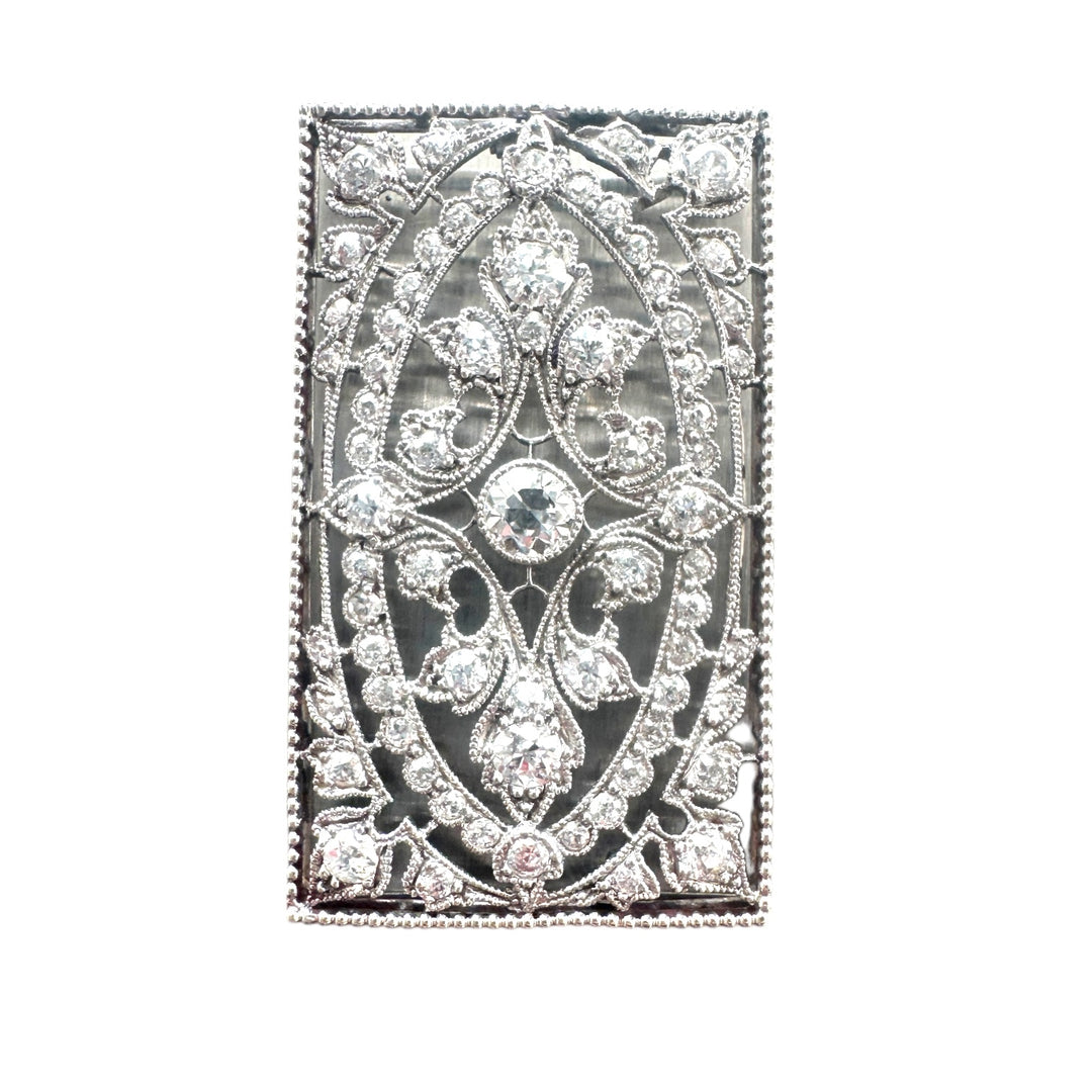 1800s Edwardian Platinum Diamond Pendant 2.25cts