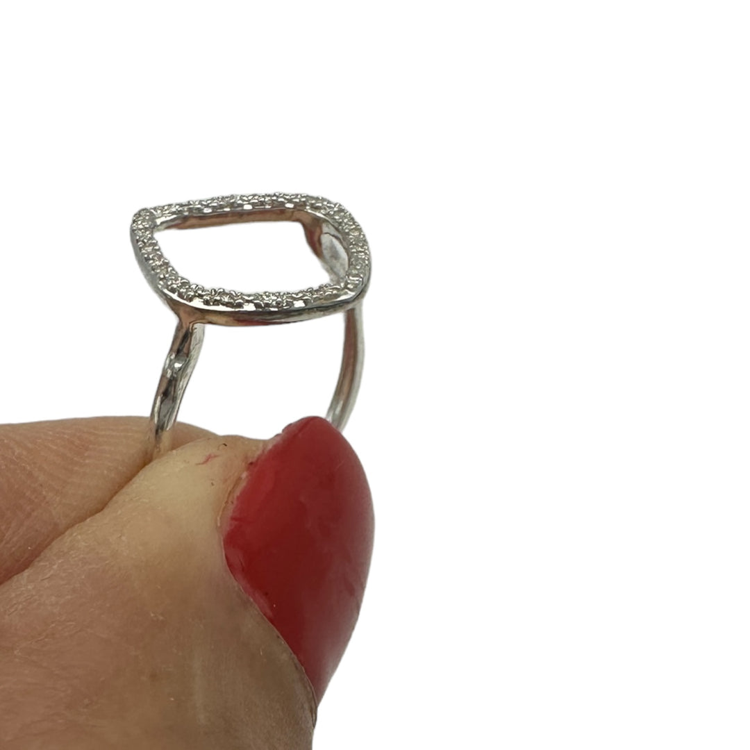 14kt Abstract .10 Diamond Ring white Gold