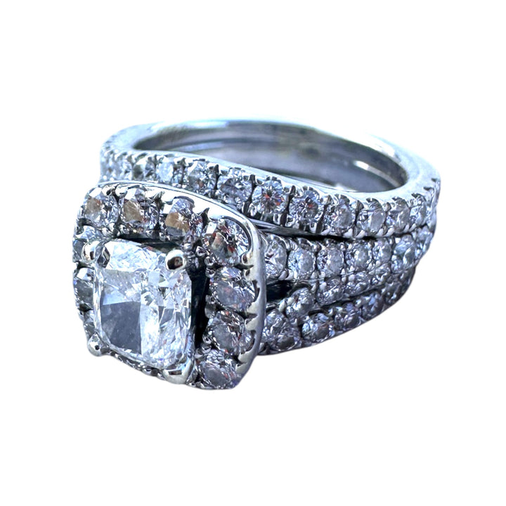 Neil Lane, 2/1/6 carat t.w. 3-Band Cushion Cut Engagement Ring
