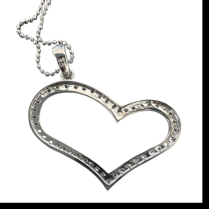 14kt Artistic 1/3ct Diamond Heart 1” Pendant white gold