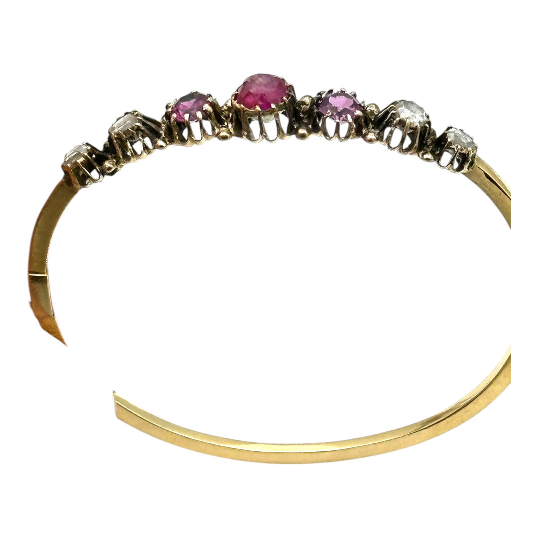 Vintage, 14 Karat Ruby Diamond Bracelet 1.35 Carat