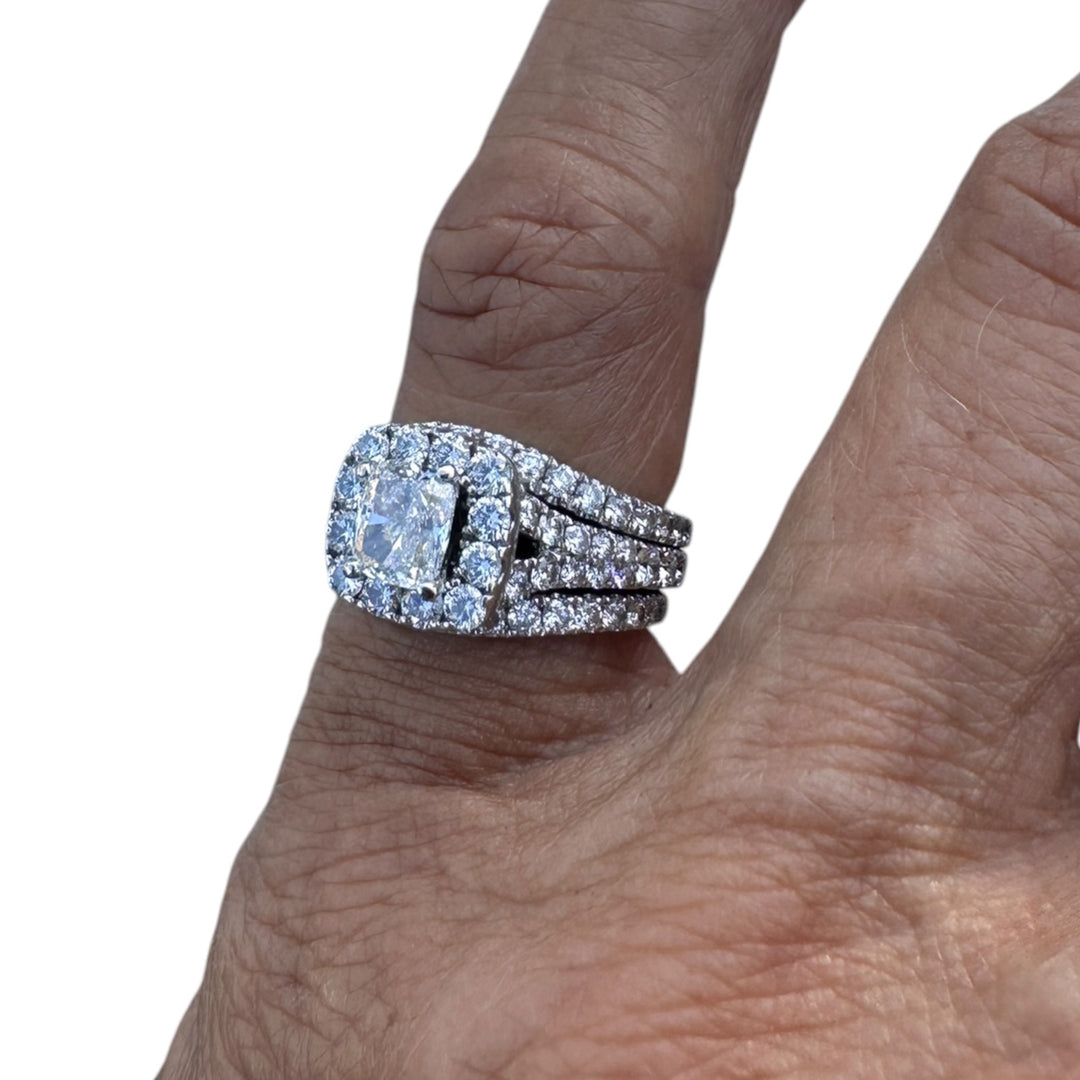Neil Lane, 2/1/6 carat t.w. 3-Band Cushion Cut Engagement Ring