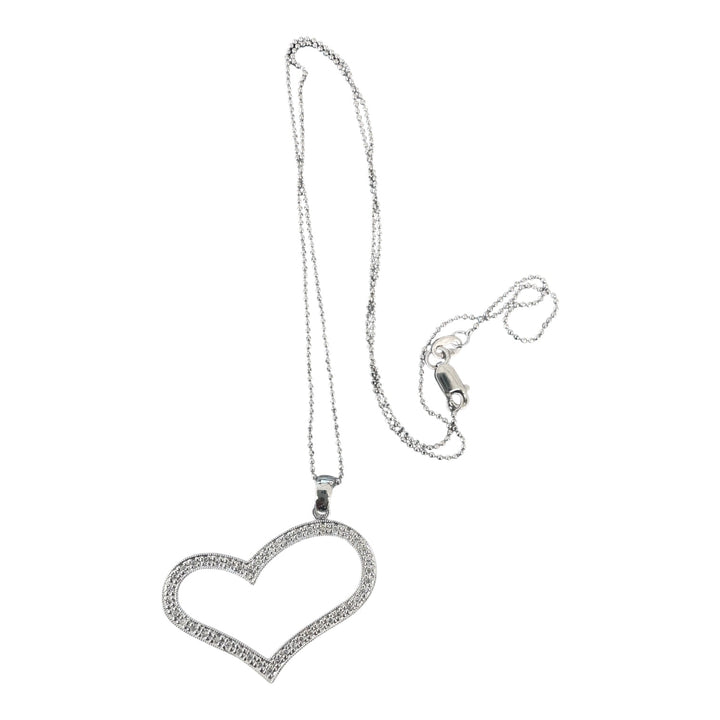 14kt Artistic 1/3ct Diamond Heart 1” Pendant white gold