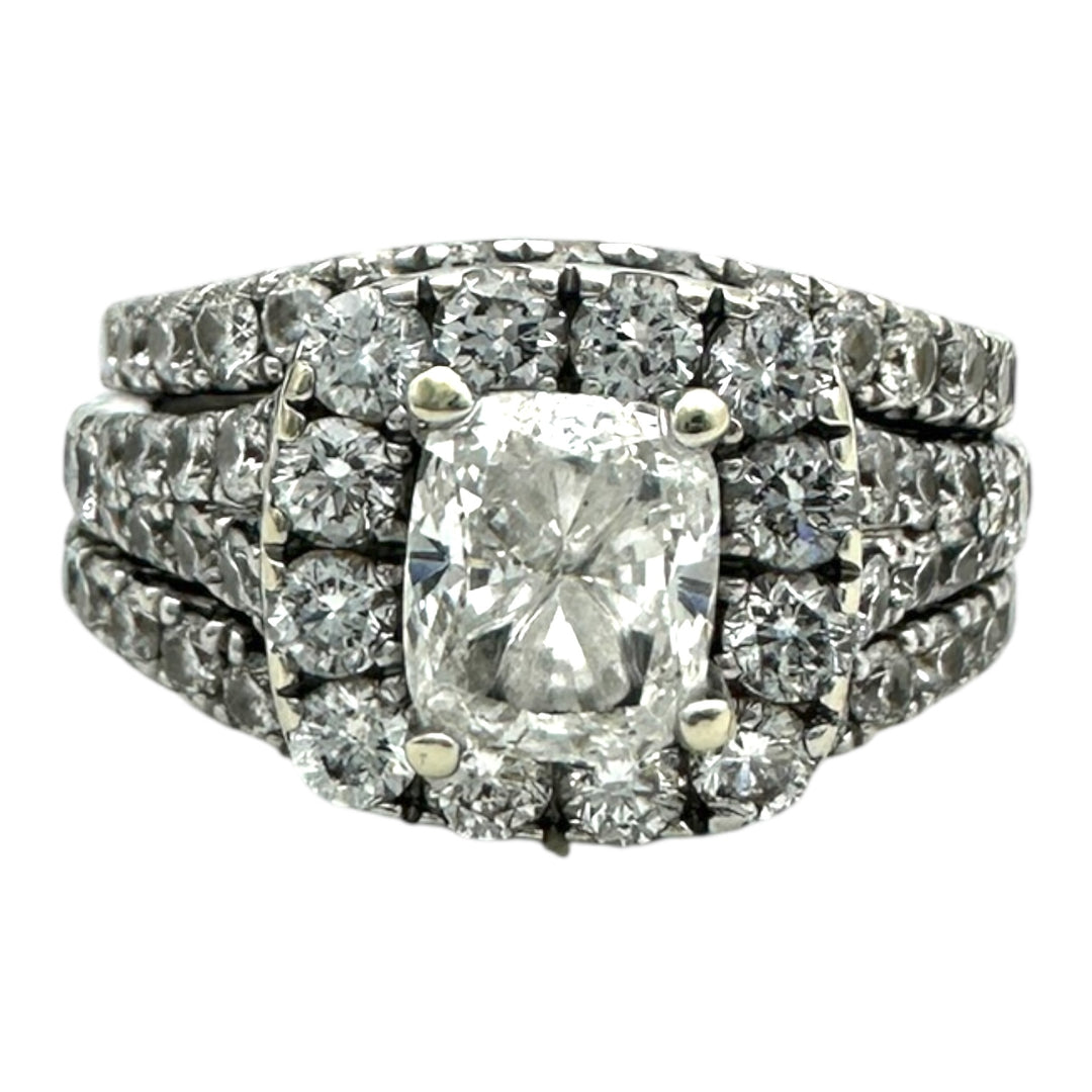 Neil Lane, 2/1/6 carat t.w. 3-Band Cushion Cut Engagement Ring
