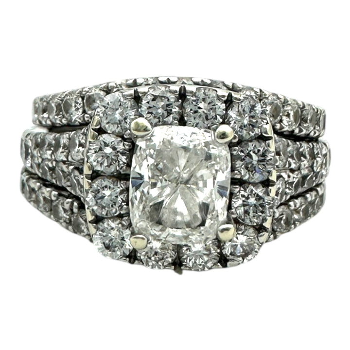 Neil Lane, 2/1/6 carat t.w. 3-Band Cushion Cut Engagement Ring