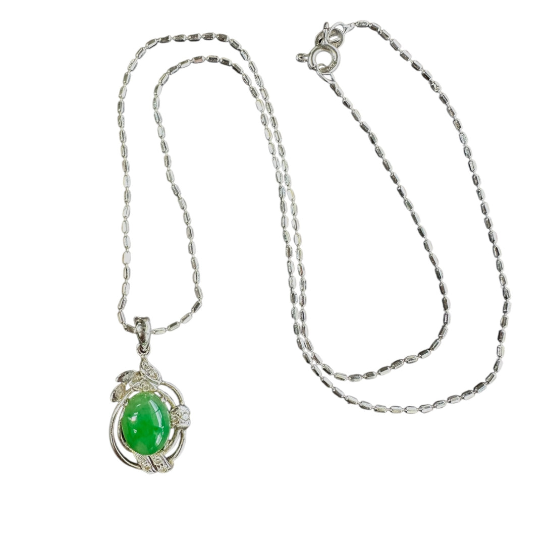 18 karat jade diamond necklace and chain