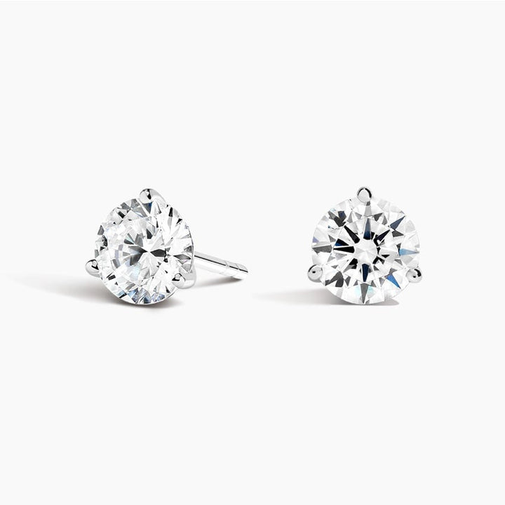 .78 Carat Round Natural Diamond Earrings 14Kt Martini 3-Prong VS2-G