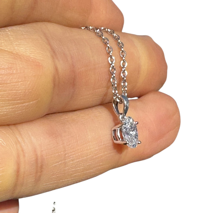 14karat .74 ct Certified Diamond Pendant and White Gold Chain