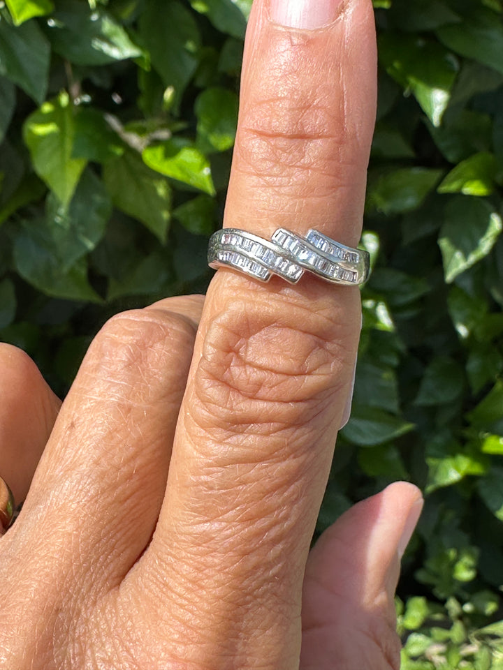 14K Channel Baguette Diamond Band Ring .80 Ct VS