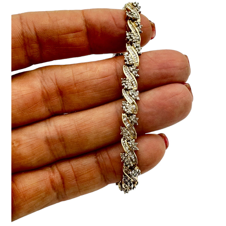 2.50 ct Diamond Baguette Link Bracelet