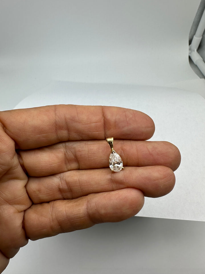 Certified 1.83 Carat Pear Shaped Diamond Solitaire Pendant SI1, E color 14 karat