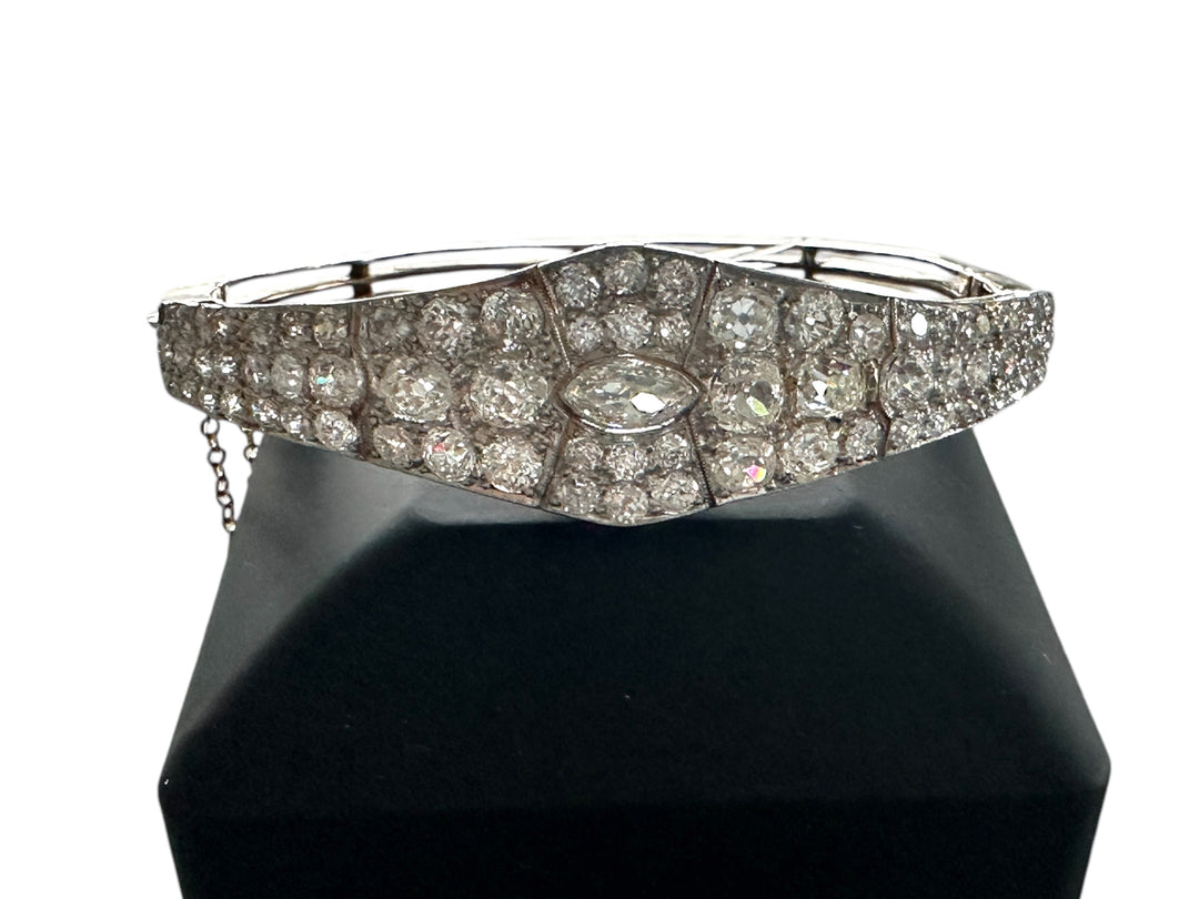Platinum 6.50 ct European Cut Diamond Bracelet Circa 1920's